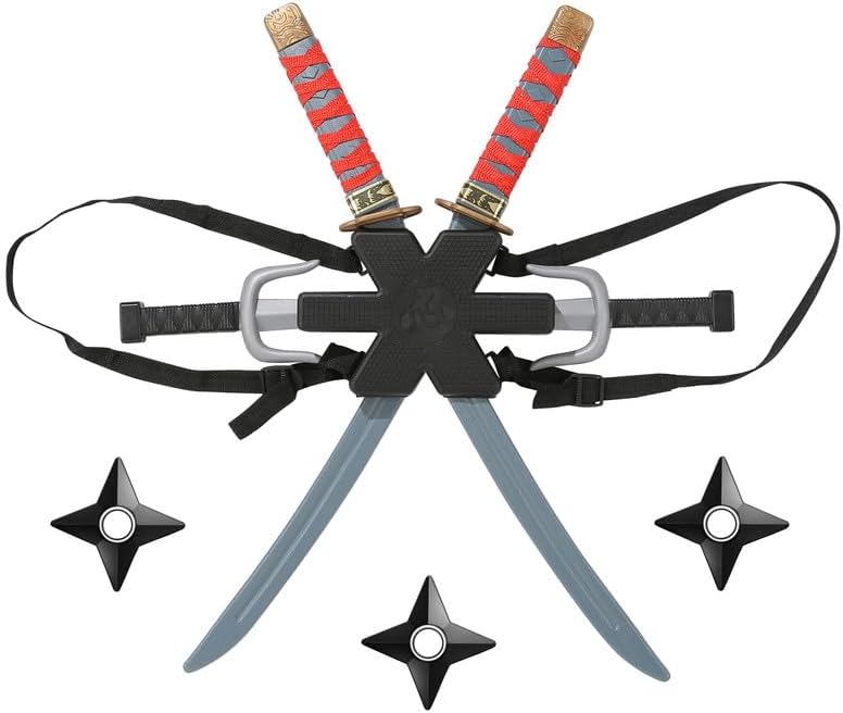 Ninja Sac à Dos Armes Deadpool Couteau Epée pour Enfants Katana Halloween Soirée à Thème Decoration Deguisement Cosplay Accessoires