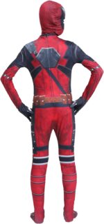 WELLXUNK Déguisement Deadpoo Enfant - Costume Cosplay Jumpsuit Carnaval Halloween