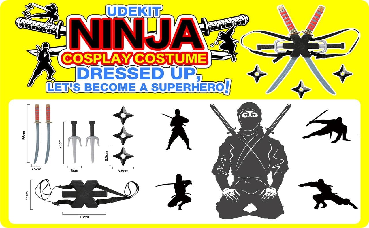 Ninja Sac à Dos Armes Deadpool Couteau Epée pour Enfants Katana Halloween Soirée à Thème Decoration Deguisement Cosplay Accessoires – Image 7