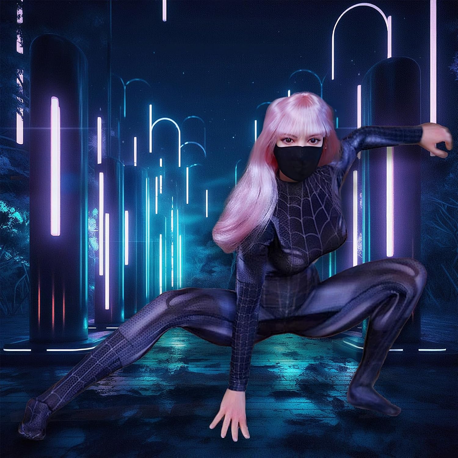 Costume Halloween Femme Sexy, Deguisement Halloween Femme, Combinaison Sexy pour Costume d'araignée de jeu de rôle Cosplay Anime Party – Image 6