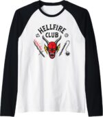 Stranger Things Hellfire Logo Manche Raglan