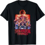 Stranger Things T-Shirt Officiel - Mixte Adulte - Fans de Stranger Things, Amateurs d'Horreur, Casual Wear Lovers - Noir - T-Shirt à Manches Courtes - Size S - Classic Fit