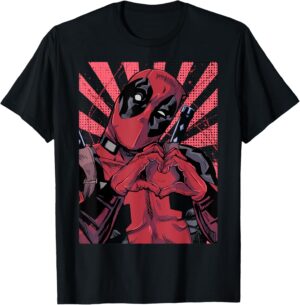 Marvel Deadpool Heart Hands T-Shirt