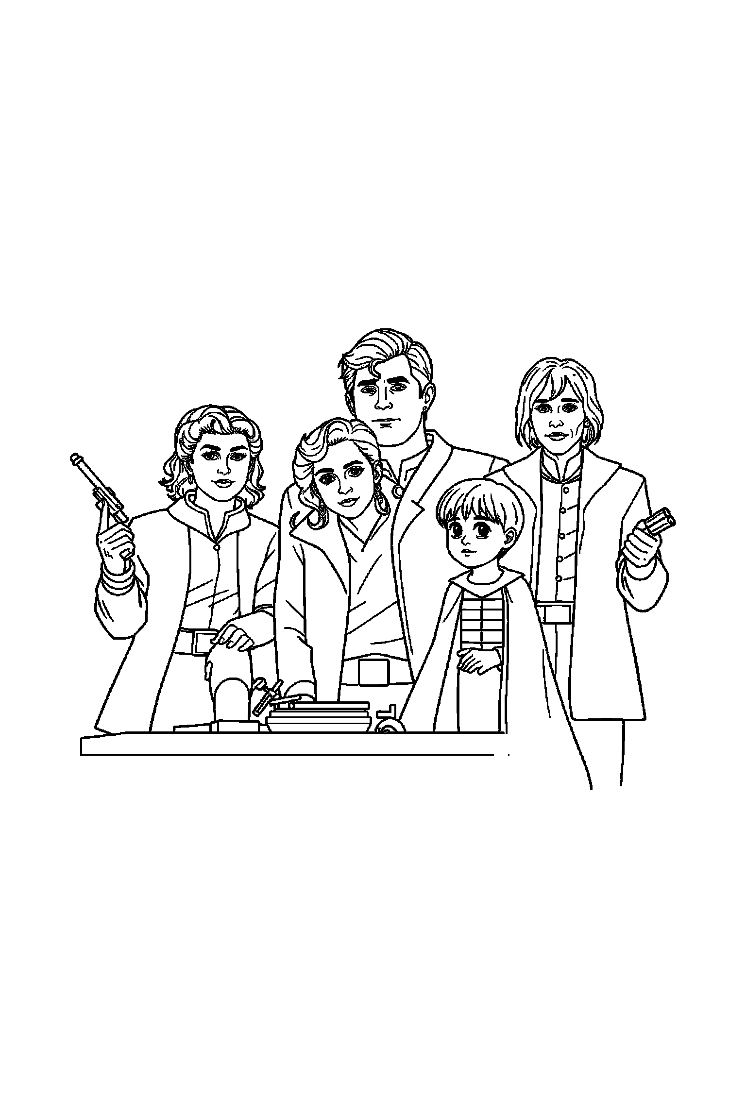 Coloriage Séries TV gratuit à imprimer - une équipe de héros qui marche calmement Coloriage Séries TV gratuit à imprimer : une équipe de héros qui marche calmement