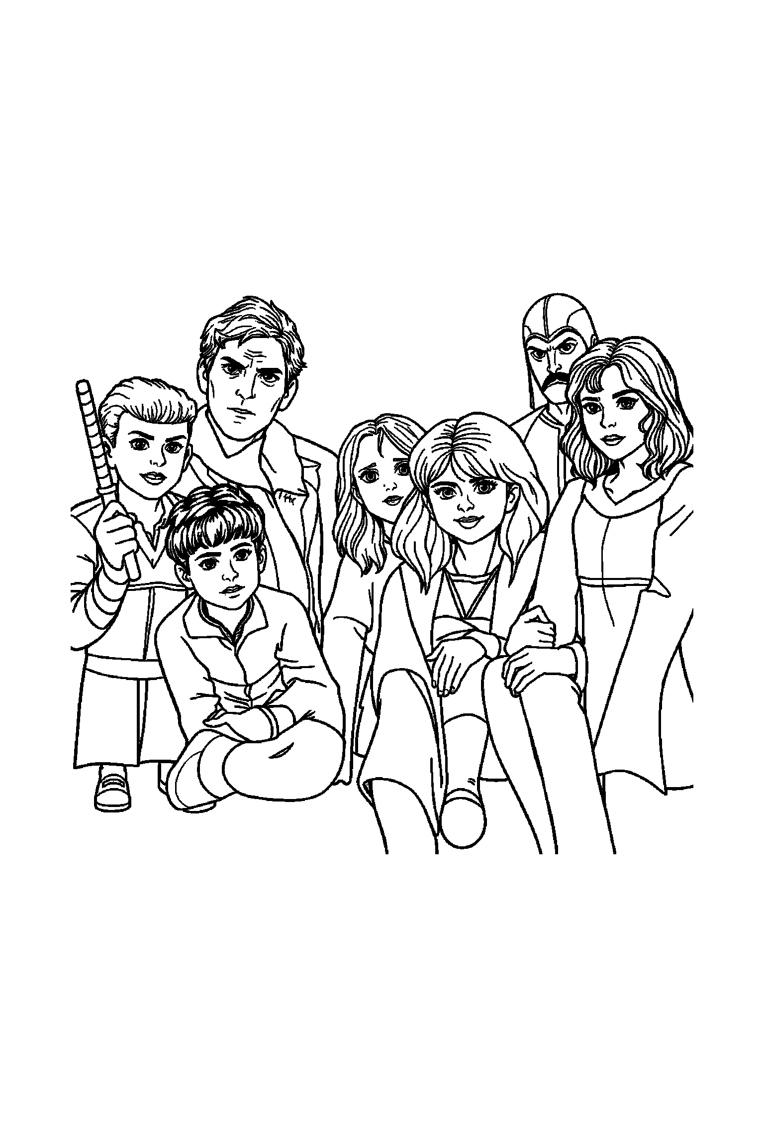 Coloriage Séries TV gratuit à imprimer - un duo d'amis avec un décor très simple Coloriage Séries TV gratuit à imprimer : un duo d'amis avec un décor très simple