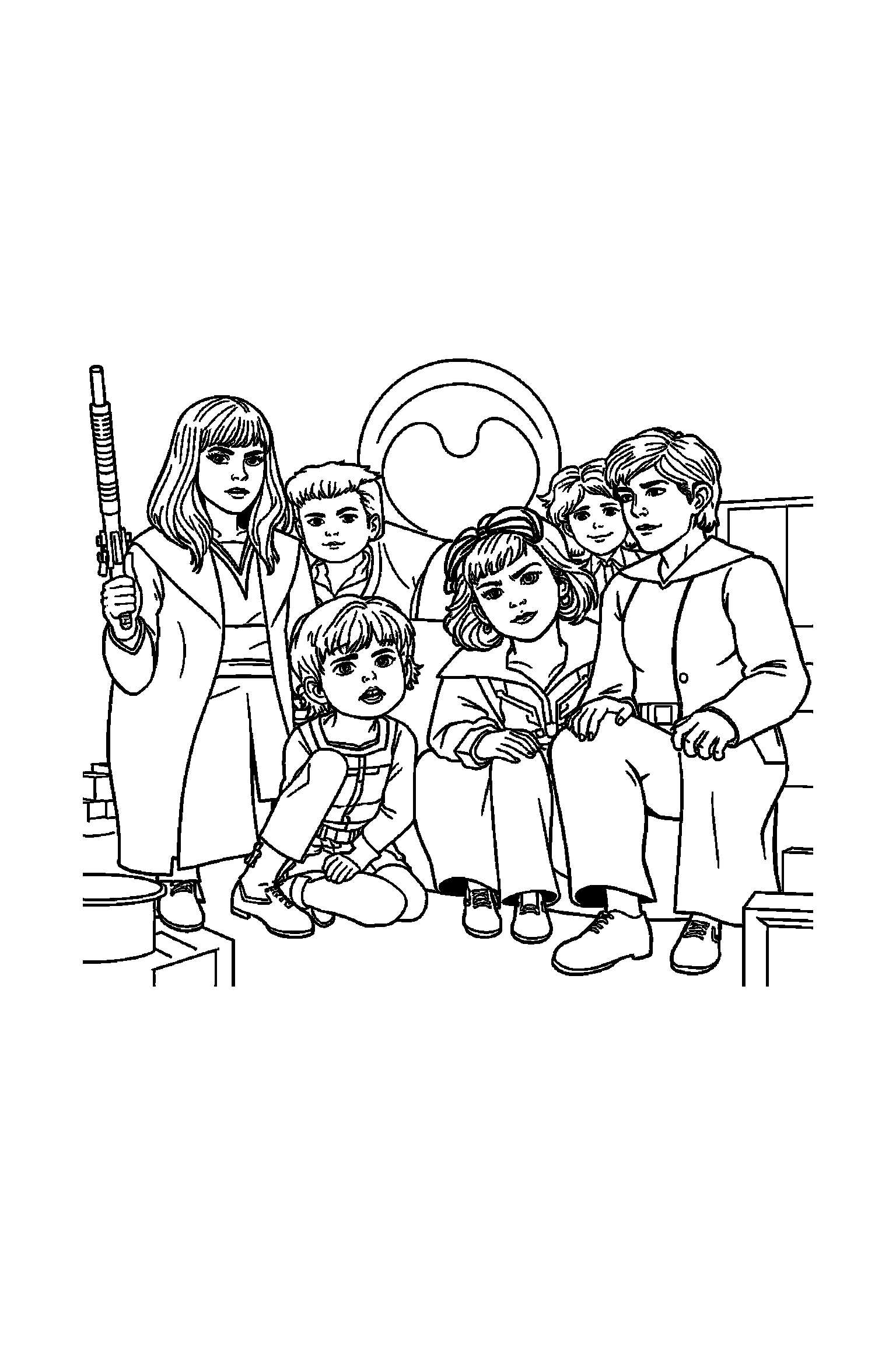Coloriage Séries TV gratuit à imprimer - une équipe de héros prêt pour une aventure Coloriage Séries TV gratuit à imprimer : une équipe de héros prêt pour une aventure