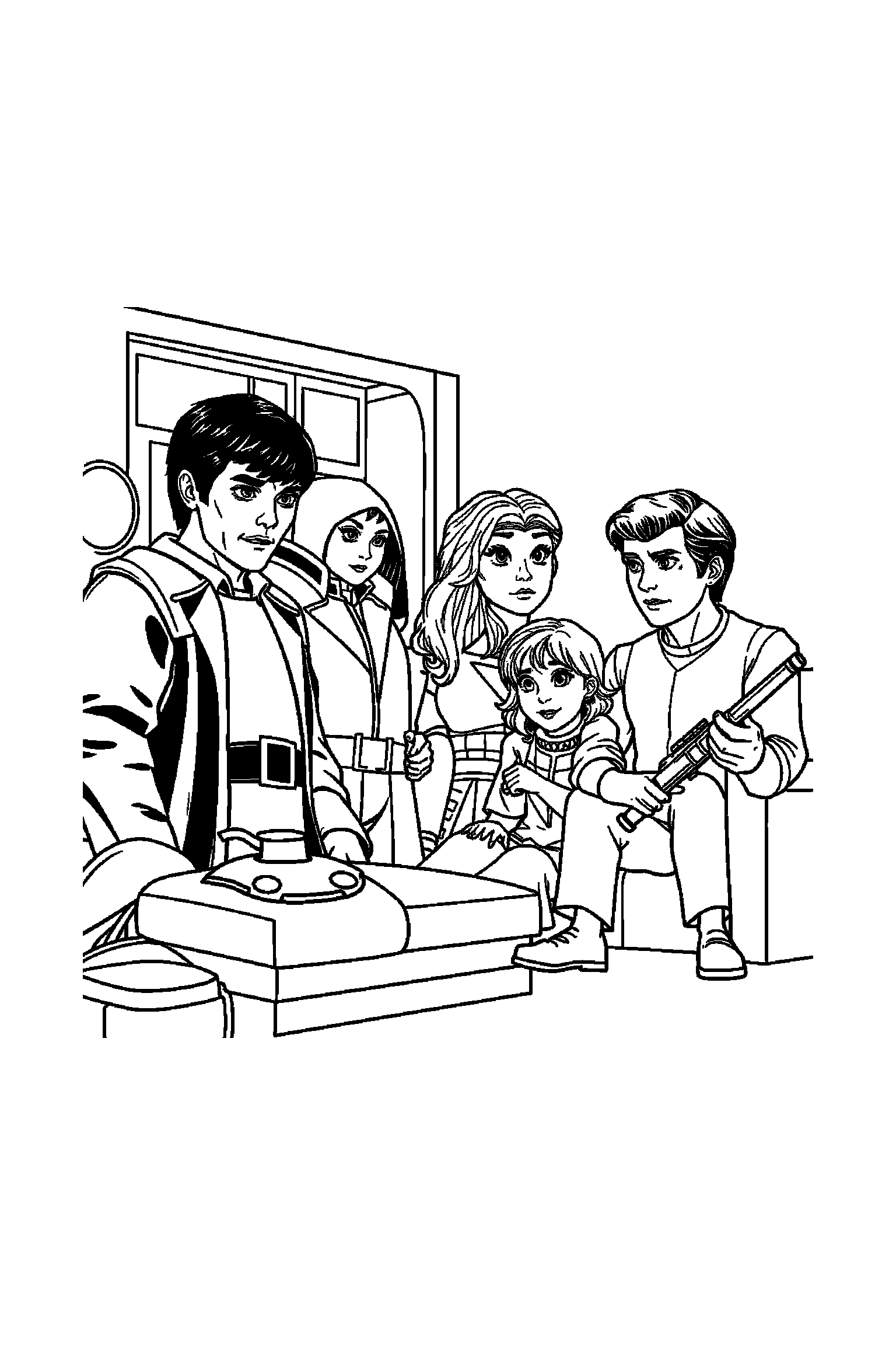 Coloriage Séries TV gratuit à imprimer - une enquêtrice avec une expression joyeuse Coloriage Séries TV gratuit à imprimer : une enquêtrice avec une expression joyeuse