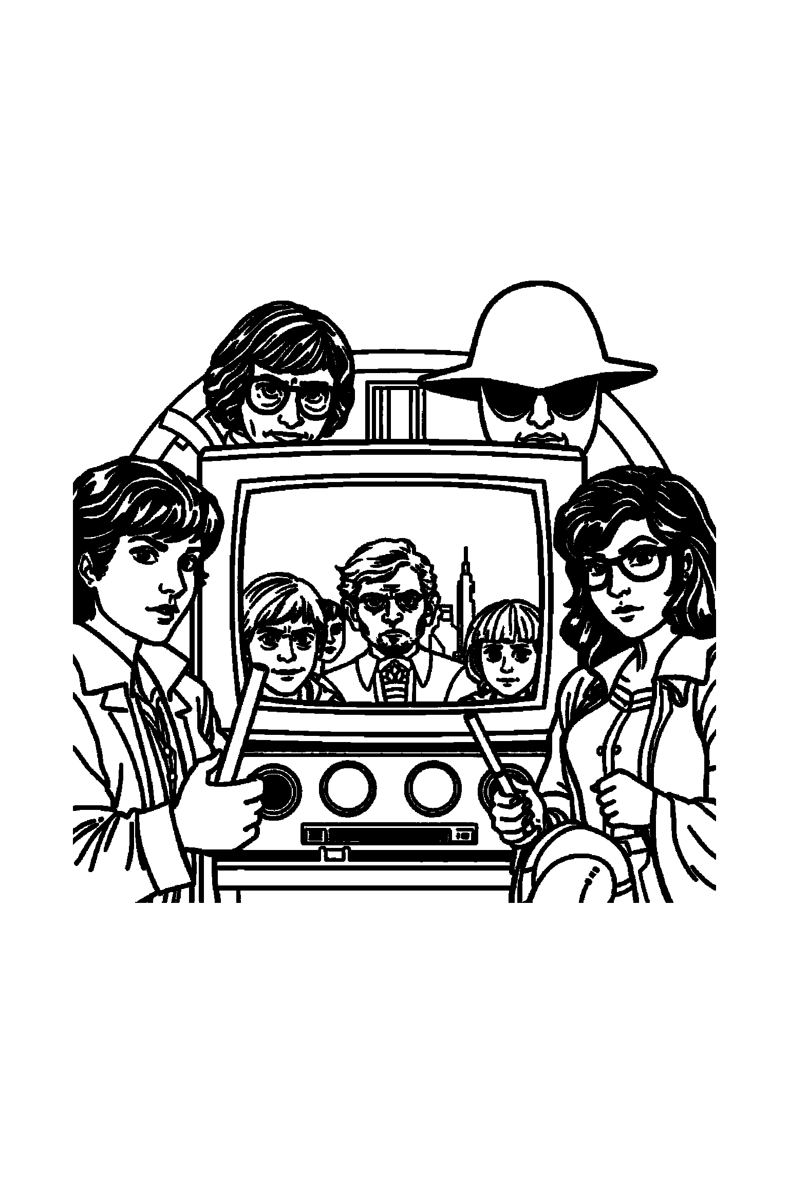 Coloriage Séries TV gratuit à imprimer - un héros de série devant un fond décoré avec étoiles Coloriage Séries TV gratuit à imprimer : un héros de série devant un fond décoré avec étoiles
