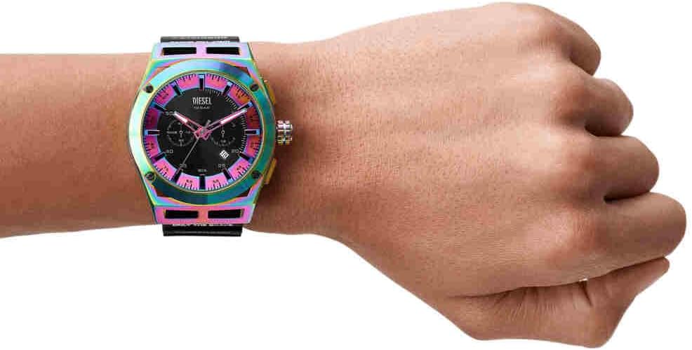 Montre chronographe Diesel Timeframe Stranger Things pour homme, bracelet en silicone – Image 2