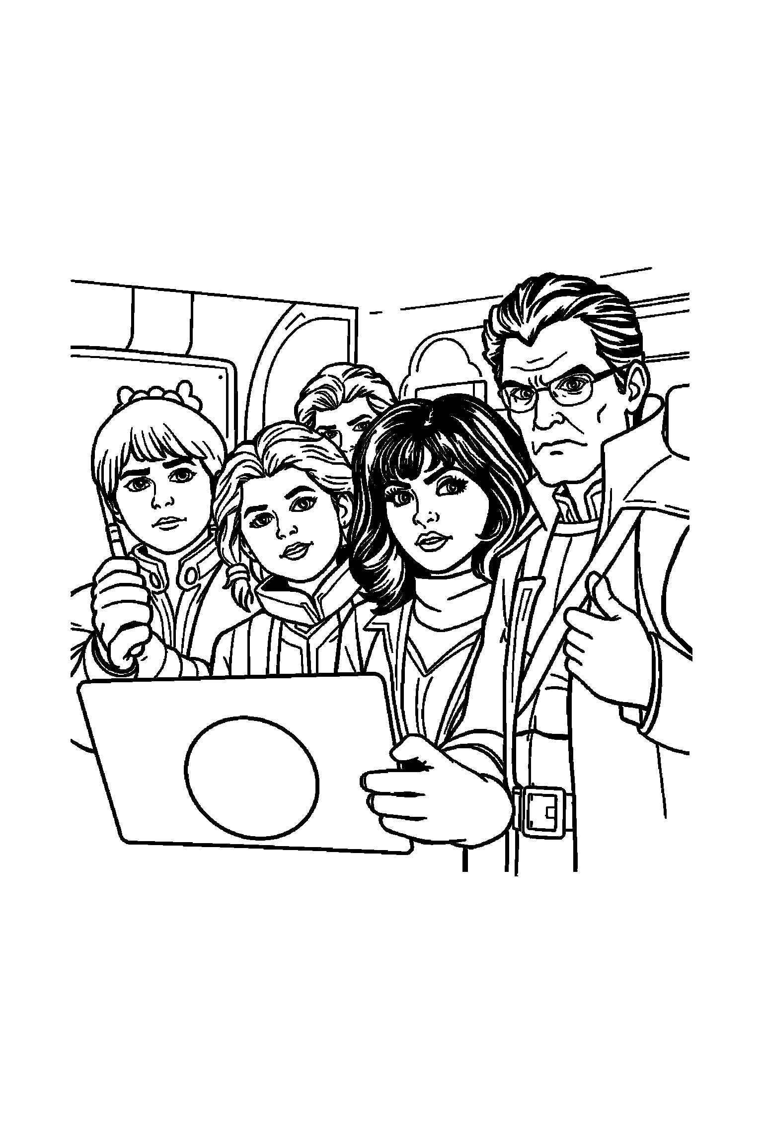 Coloriage Séries TV gratuit à imprimer - une enquêtrice avec une télécommande sur un fond clair Coloriage Séries TV gratuit à imprimer : une enquêtrice avec une télécommande sur un fond clair