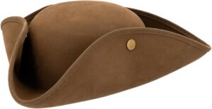 Chapeau pirate Charles tricorne marron en similicuir Boland