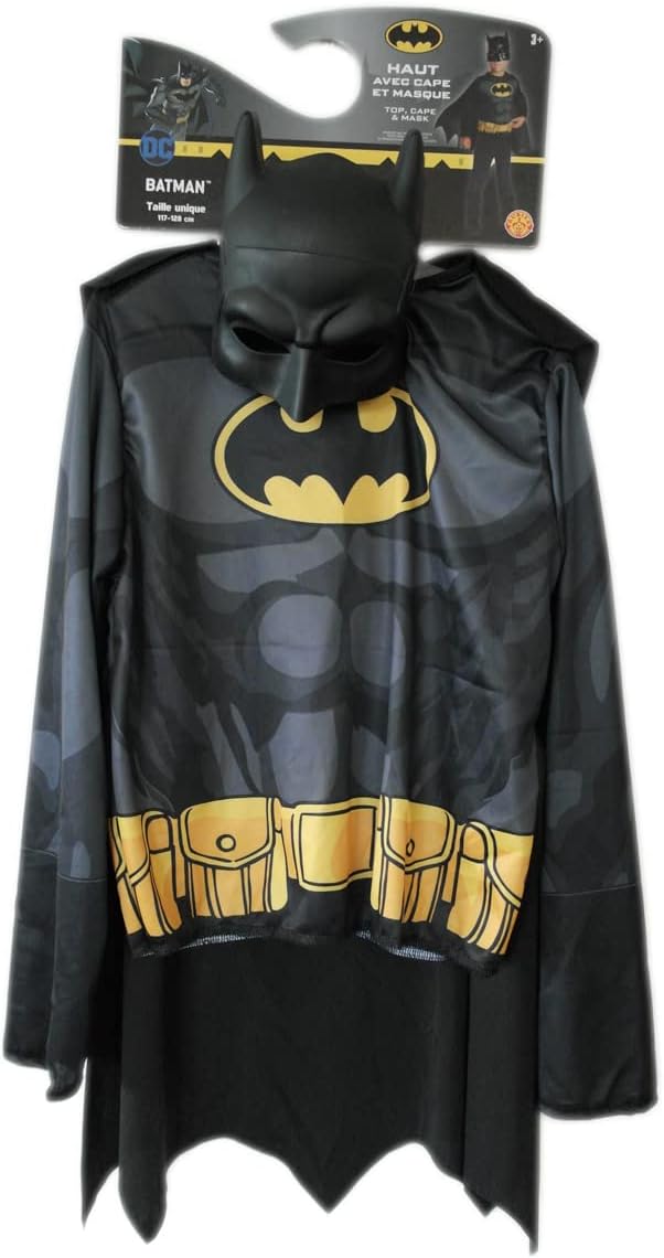 Déguisement Batman DC enfant avec cape et masque, taille unique 5 à 8 ans – Image 4