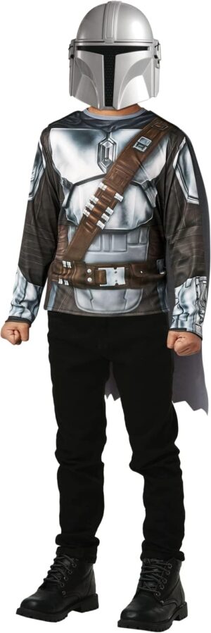 Déguisement enfant Star Wars The Mandalorian avec masque en PVC, taille unique 5 à 8 ans