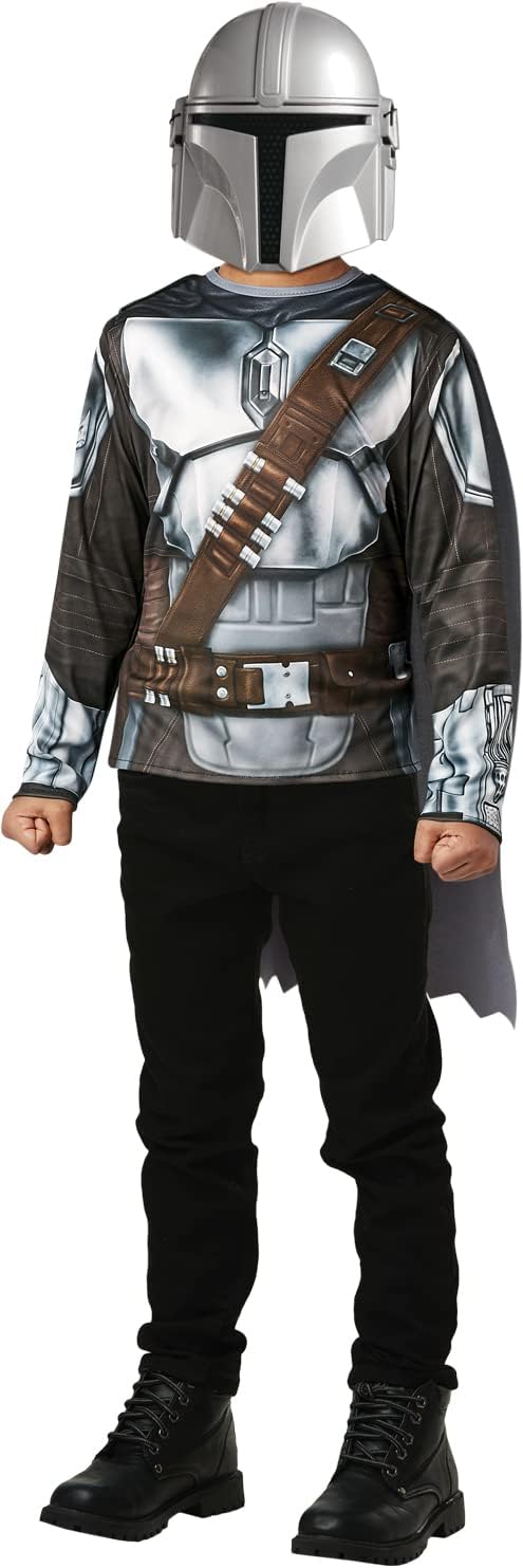 Déguisement enfant Star Wars The Mandalorian avec masque en PVC, taille unique 5 à 8 ans