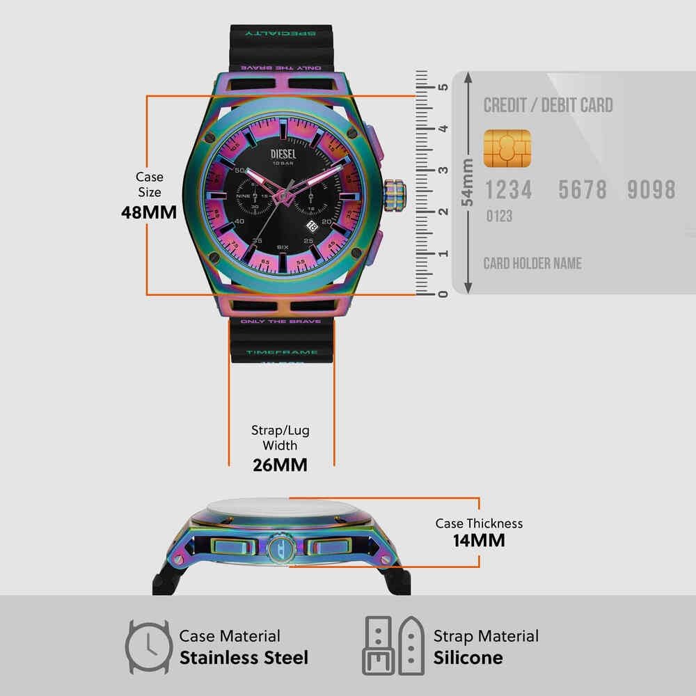 Montre chronographe Diesel Timeframe Stranger Things pour homme, bracelet en silicone – Image 6