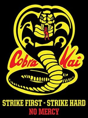 Toile Cobra Kai No Mercy sur cadre en bois