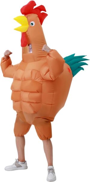 Déguisement gonflable de poulet adulte en polyester