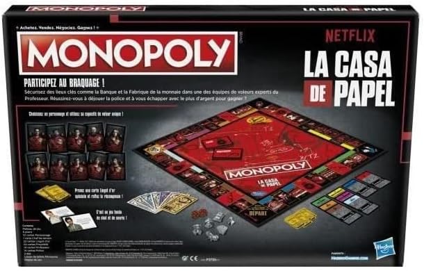Jeu de plateau Monopoly La Casa de Papel en version française, 2 à 6 joueurs – Image 3