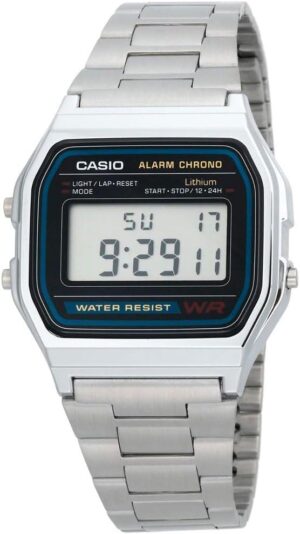 Montre Casio A158 argent avec bracelet en acier inoxydable