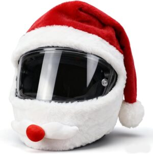 Couvre-casque moto Père Noël en peluche pour casque Deadpool
