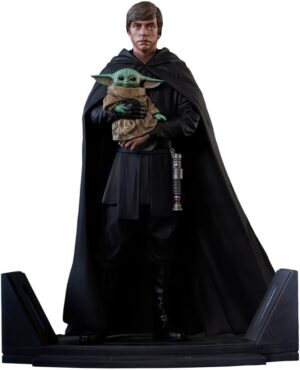 Star Wars The Mandalorian : statue Luke Skywalker et Grogu par Diamond Select Toys