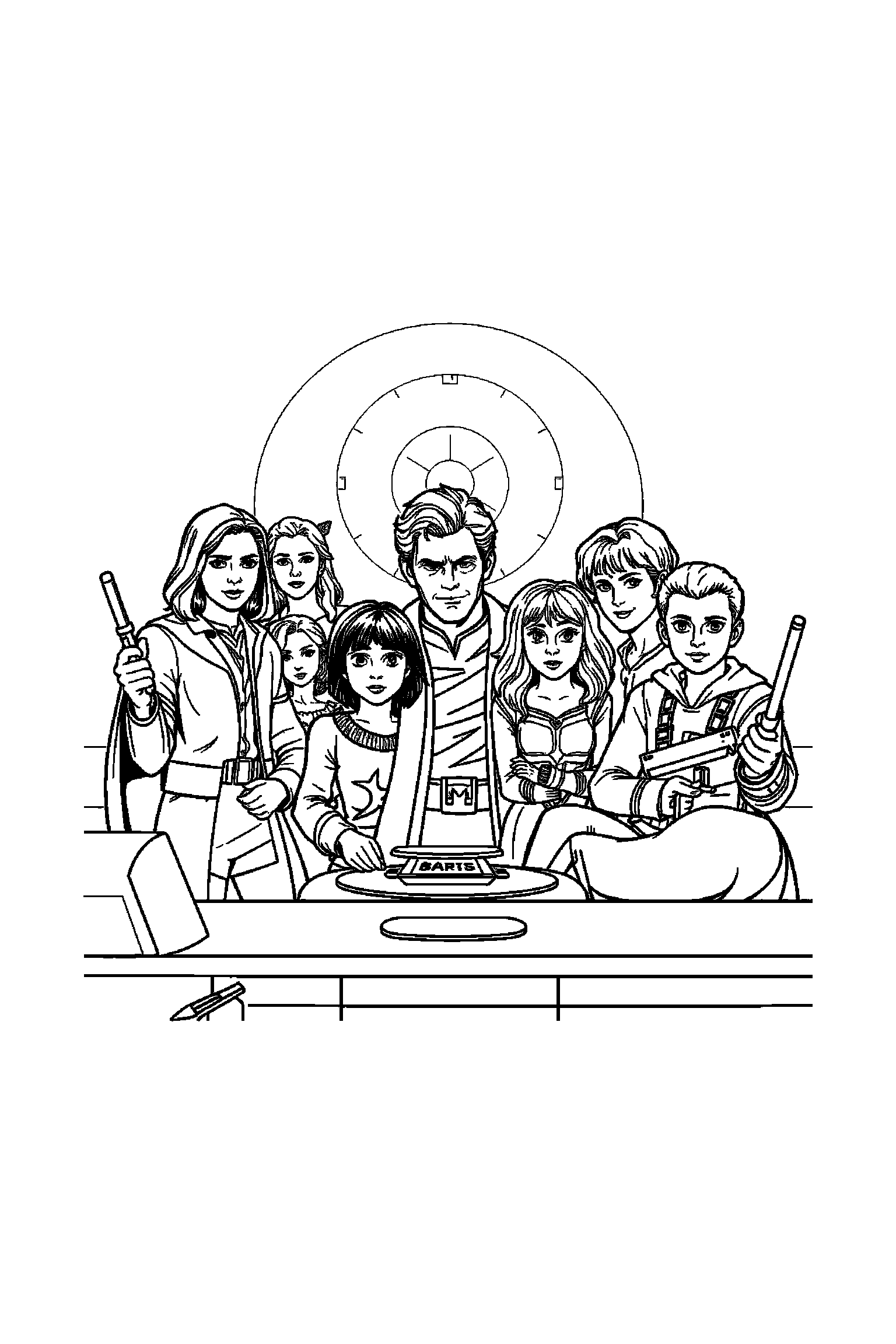 Coloriage Séries TV gratuit à imprimer - un aventurier dans une scène verticale avec un fauteuil Coloriage Séries TV gratuit à imprimer : un aventurier dans une scène verticale avec un fauteuil