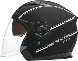 Casque demi-jet Harley Quinn adulte noir mat avec visière anti scratch