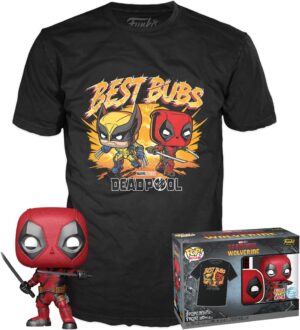 Coffret Deadpool & Wolverine XL avec figurine en vinyle et T-shirt manches courtes