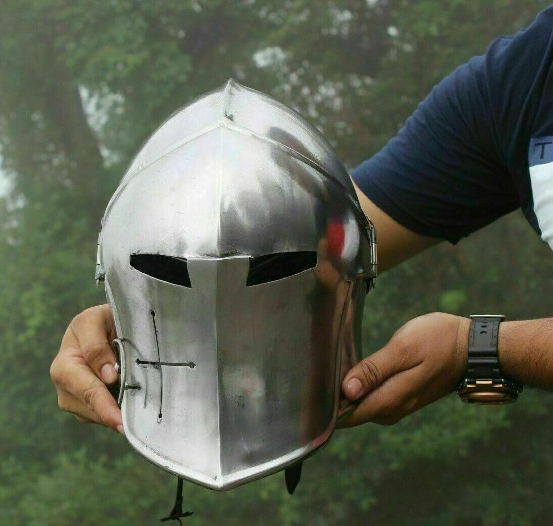 Casque Barbuta Medieval Replicas en acier doux de calibre 18 – Image 4