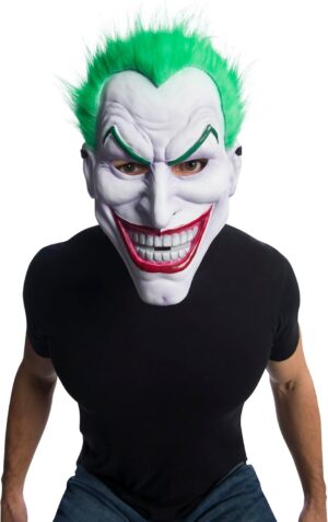 Masque adulte Joker DC Comics en PVC avec cheveux