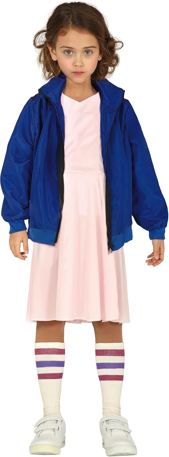 Costume fille Stranger Things télépathine avec robe, veste et 2 chaussettes hautes