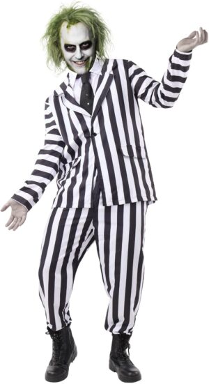 Déguisement Beetlejuice homme avec veste, pantalon et cravate