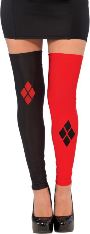 Collants mi-cuisse Harley Quinn rouge Rubie's pour adultes
