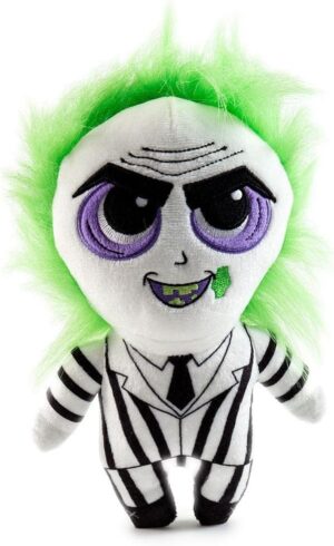 Peluche Beetlejuice KIDROBOT avec cheveux verts, 18 cm