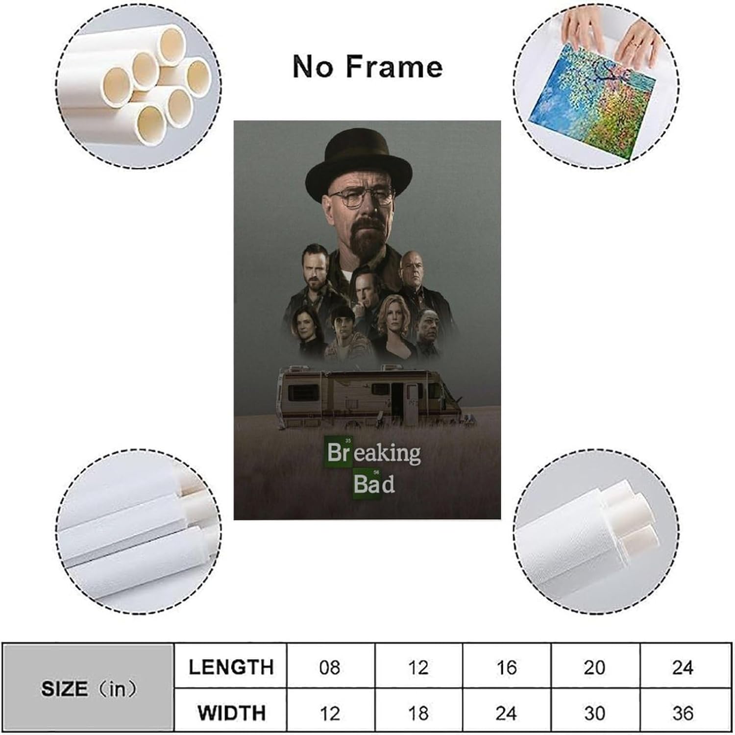 Affiche Breaking Bad sur toile vintage Style-4 30x45cm – Image 3