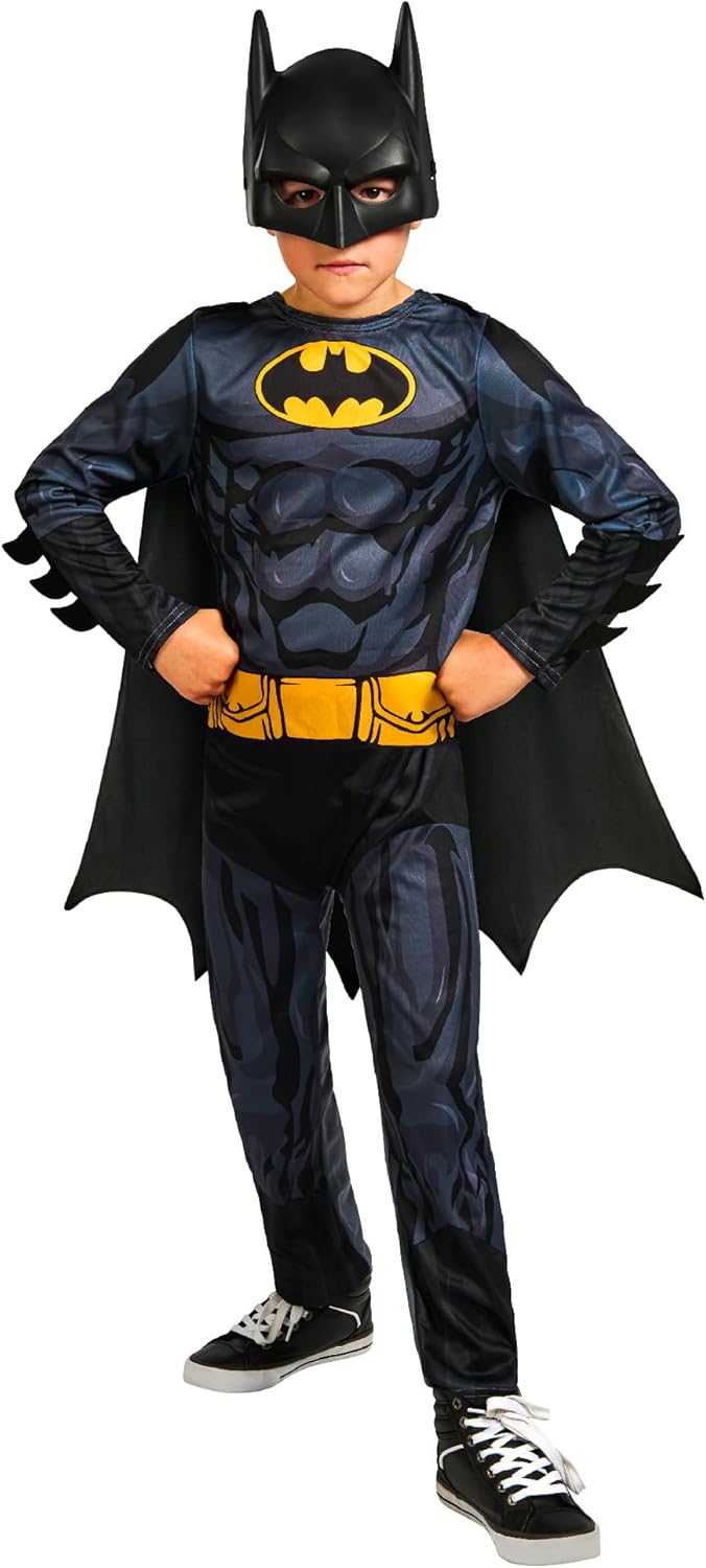 Déguisement enfant DC Batman avec cape amovible et masque moulé