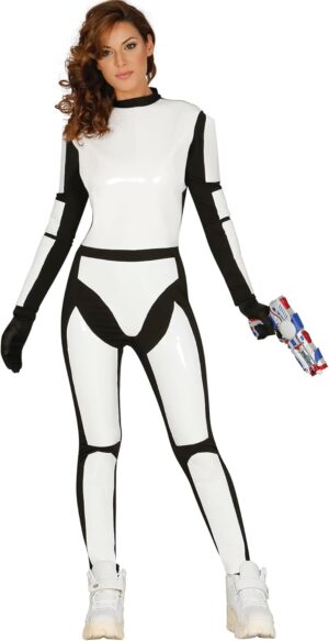 Déguisement femme Star Wars soldat galactique avec combinaison élastique