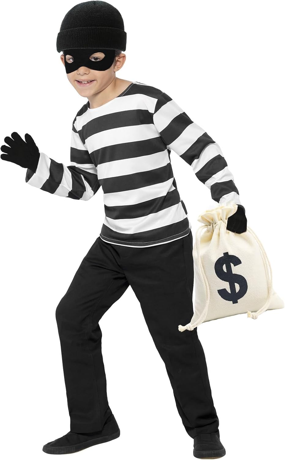 Déguisement enfant Casa de Papel voleur avec sac dollar et accessoires – Image 5