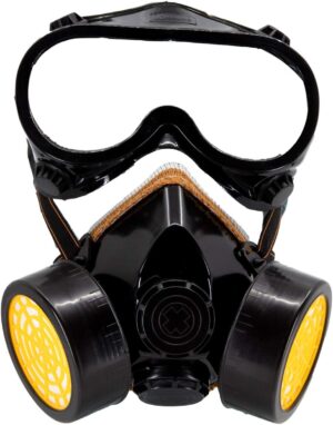 Masque respiratoire adulte avec lunettes pour déguisement Breaking Bad