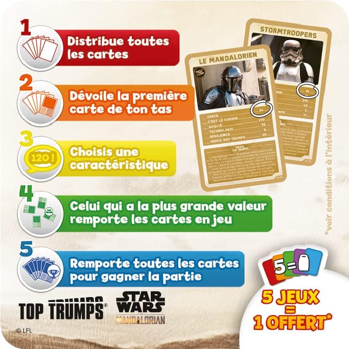 Top Trumps Star Wars The Mandalorian, jeu de cartes de bataille 2 à 6 joueurs – Image 4