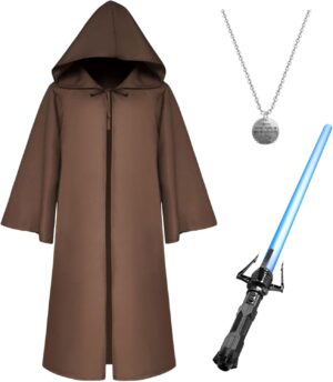 Déguisement Star Wars guerrier enfant avec cape à capuche et sabre laser Amycute