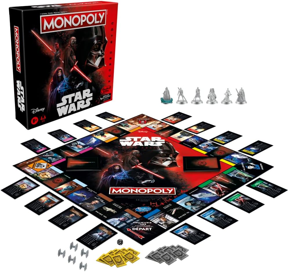 Monopoly Disney Star Wars côté obscur avec 6 pions en zinc et Dark Vador – Image 4