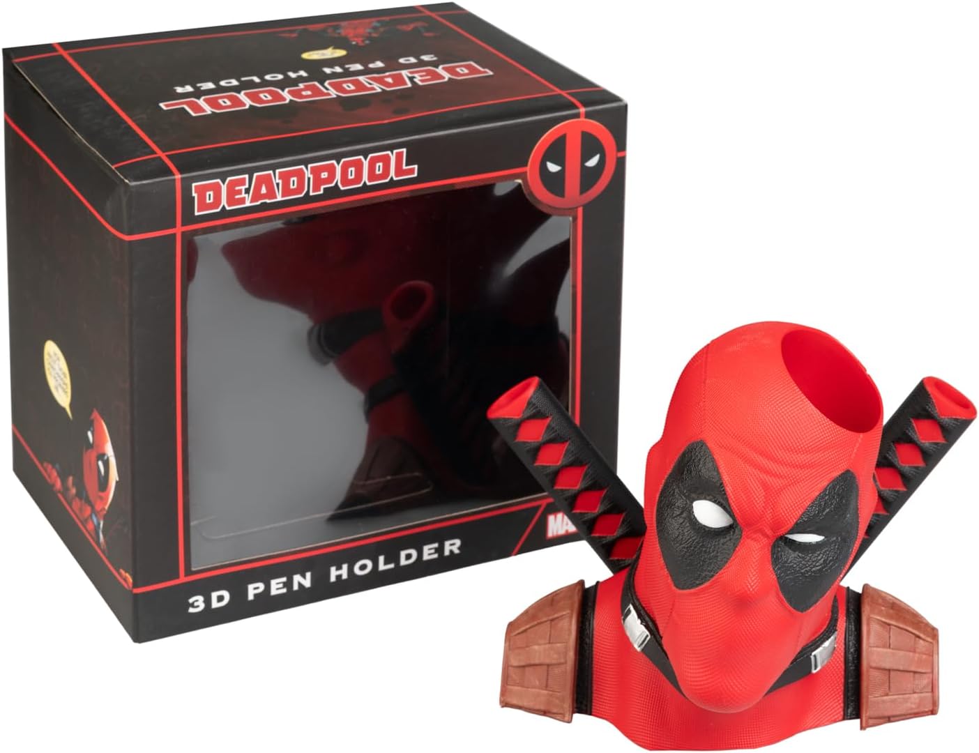 Pot à crayons Deadpool Marvel rouge à 3 compartiments – Image 2