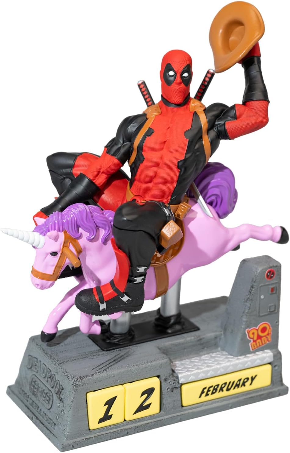 Calendrier perpétuel Deadpool Marvel en résine peinte à la main