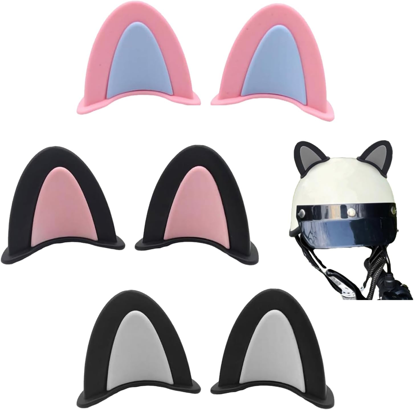 Set 3 pièces d’oreilles de chat en PP pour casque moto Deadpool