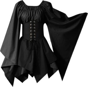 Robe de pirate femme style médiéval gothique, esprit Pirate des Caraïbes