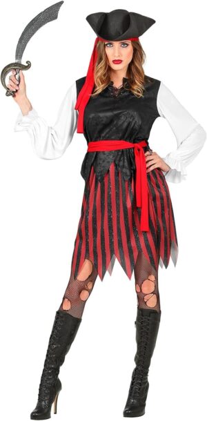 Costume de pirate Widmann Milano avec chemisier, jupe et chapeau