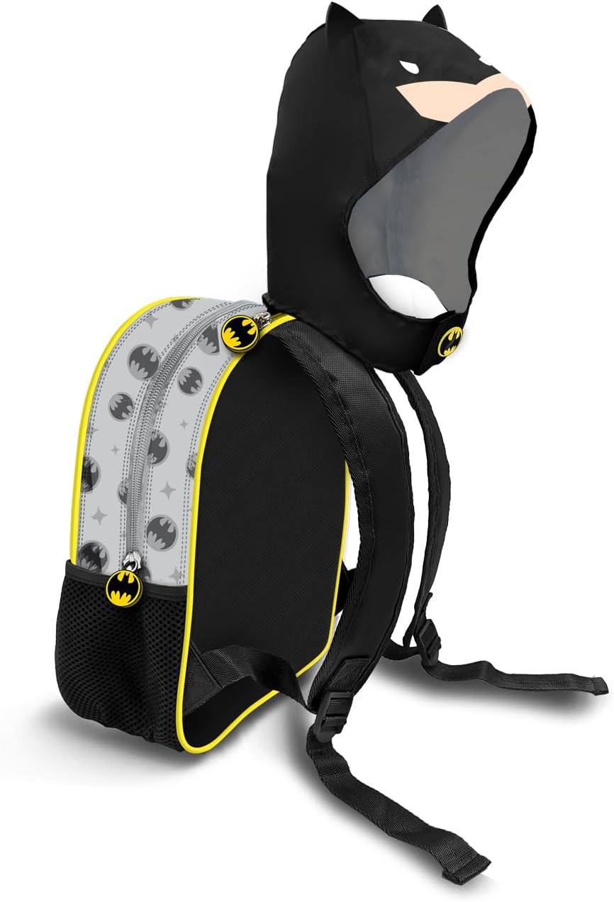 Sac à dos Batman Chibi à capuche gris, 26 x 31 cm, 8,5 L