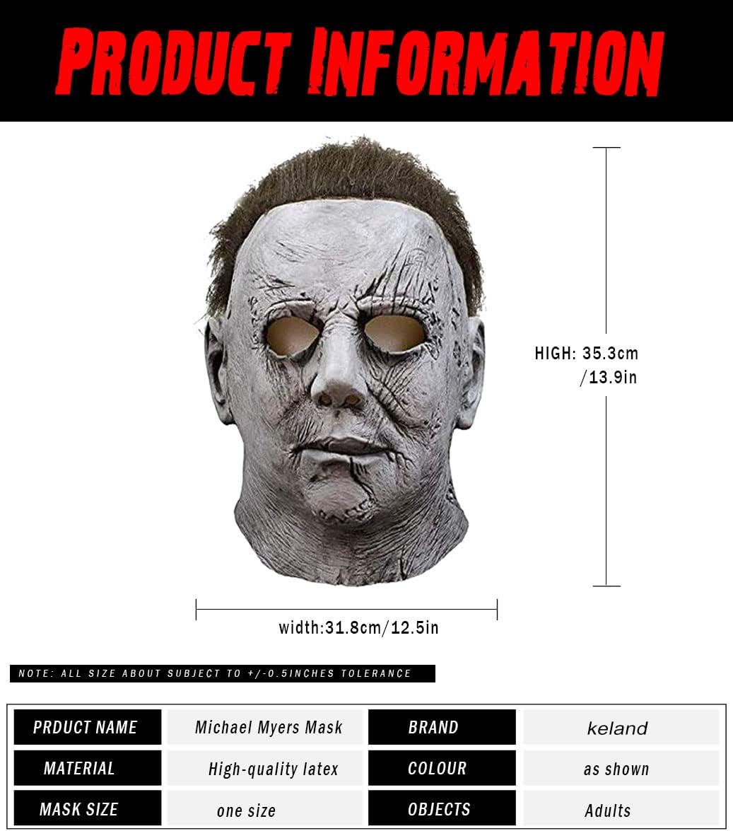 Masque Michael Myers gris en latex pour cosplay Halloween – Image 5