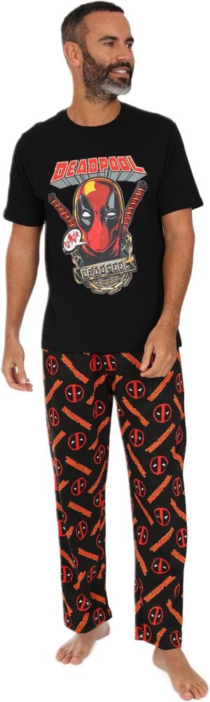 Pyjama long homme Deadpool Marvel avec pantalon imprime